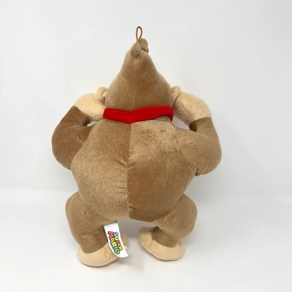 Nintendo Donkey Kong Plush Super Mario Stuffed Animal Brown 2024 Red Tie DK Logo